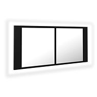 SHUMEE LED koupelnová skříňka se zrcadlem černá 100 × 12 × 45 cm akryl - Koupelnová skříňka