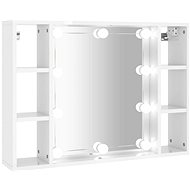 SHUMEE Zrcadlová skříňka s LED bílá s vysokým leskem 76 × 15 × 55 cm - Bathroom Cabinet