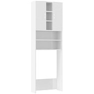 SHUMEE Skříňka nad pračku bílá s vysokým leskem 64 × 25,5 × 190 cm - Bathroom Cabinet