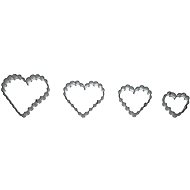 SMALL HEART Set of 4 pcs 706 60 × 55 mm serrated, tinned - Cookie Cutter