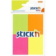 STICK´N 38 x 51mm, Set of Four Neon Colours, 4 x 50 Cards - Sticky Notes