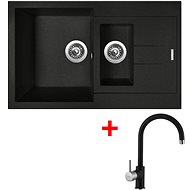 Sinks Amanda 780.1 Metalblack + Vitalia GR - Kitchen Sink and Tap Set