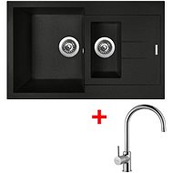Sinks Amanda 780.1 Metalblack + Vitalia - Kitchen Sink and Tap Set