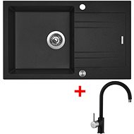 Sinks Linea 780 Granblack + Vitalia GR - Kitchen Sink and Tap Set