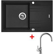 Sinks Linea 780 Granblack + Vitalia - Kitchen Sink and Tap Set