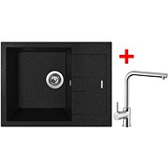 Sinks Amanda 650 Granblack + Elka - Kitchen Sink and Tap Set