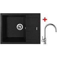Sinks Amanda 650 Granblack + Vitalia - Kitchen Sink and Tap Set