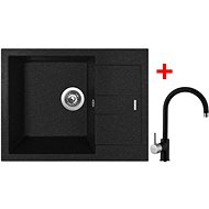 Sinks Amanda 650 Granblack + Vitalia GR - Kitchen Sink and Tap Set