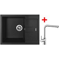 Sinks Amanda 650 Metalblack + Elka - Kitchen Sink and Tap Set