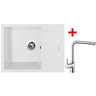 Sinks Amanda 650 Milk + Elka - Kitchen Sink and Tap Set