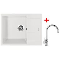 Sinks Amanda 650 Milk + Vitalia - Kitchen Sink and Tap Set