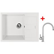 Sinks Amanda 650 Milk + Vitalia GR - Kitchen Sink and Tap Set