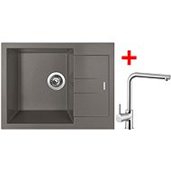 Sinks Amanda 650 Truffle + Elka - Kitchen Sink and Tap Set