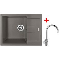 Sinks Amanda 650 Truffle + Vitalia - Kitchen Sink and Tap Set