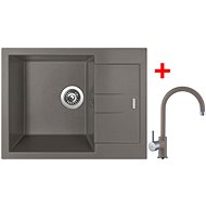 Sinks Amanda 650 Truffle + Vitalia GR - Kitchen Sink and Tap Set
