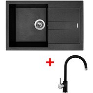 Sinks Amanda 780 Metalblack + Vitalia GR - Kitchen Sink and Tap Set