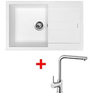 Sinks Amanda 780 Milk + Elka - Kitchen Sink and Tap Set