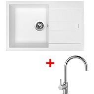 Sinks Amanda 780 Milk + Vitalia - Kitchen Sink and Tap Set