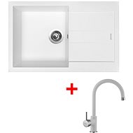 Sinks Amanda 780 Milk + Vitalia GR - Kitchen Sink and Tap Set