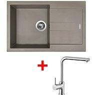 Sinks Amanda 780 Truffle + Elka - Kitchen Sink and Tap Set