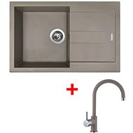 Sinks Amanda 780 Truffle + Vitalia GR - Kitchen Sink and Tap Set