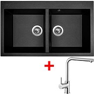 Sinks Amanda 860 Duo Metalblack + Elka - Kitchen Sink and Tap Set