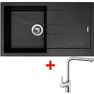 Sinks Amanda 860 Metalblack + Elka - Kitchen Sink and Tap Set