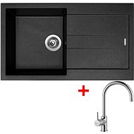 Sinks Amanda 860 Metalblack + Vitalia - Kitchen Sink and Tap Set