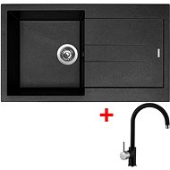 Sinks Amanda 860 Metalblack + Vitalia GR - Kitchen Sink and Tap Set