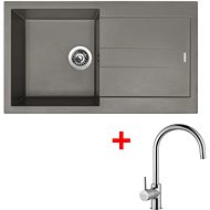 Sinks Amanda 860 Truffle + Vitalia - Kitchen Sink and Tap Set