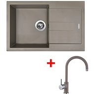 Sinks Amanda 860 Truffle + Vitalia GR - Kitchen Sink and Tap Set