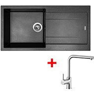 Sinks Amanda 990 Metalblack + Elka - Kitchen Sink and Tap Set