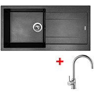 Sinks Amanda 990 Metalblack + Vitalia - Kitchen Sink and Tap Set