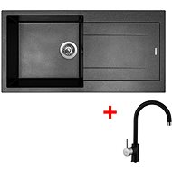 Sinks Amanda 990 Metalblack + Vitalia GR - Kitchen Sink and Tap Set