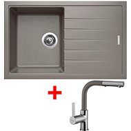 Sinks Best 780 Truffle + Enigma S GR - Kitchen Sink and Tap Set