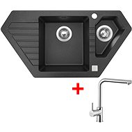 Sinks Bravo 850.1 Granblack + Elka - Kitchen Sink and Tap Set