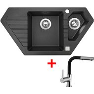 Sinks Bravo 850.1 Granblack + Enigma S GR - Kitchen Sink and Tap Set