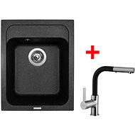 Sinks Classic 400 Granblack + Enigma S GR - Kitchen Sink and Tap Set
