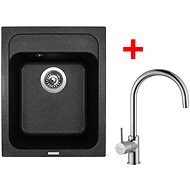 Sinks Classic 400 Granblack + Vitalia - Kitchen Sink and Tap Set