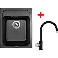 Sinks Classic 400 Metalblack + Vitalia GR - Kitchen Sink and Tap Set