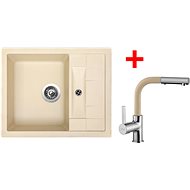 Sinks Crystal 615 Sahara + Enigma S GR - Kitchen Sink and Tap Set