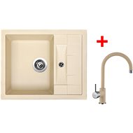 Sinks Crystal 615 Sahara + Vitalia GR - Kitchen Sink and Tap Set