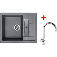 Sinks Crystal 615 Titanium + Vitalia - Kitchen Sink and Tap Set