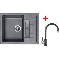 Sinks Crystal 615 Titanium + Vitalia GR - Kitchen Sink and Tap Set