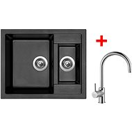 Sinks Crystal 615.1 Metalblack + Vitalia - Kitchen Sink and Tap Set