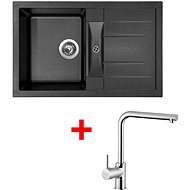 Sinks Crystal 780 Metalblack + Elka - Kitchen Sink and Tap Set