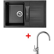 Sinks Crystal 780 Metalblack + Vitalia - Kitchen Sink and Tap Set