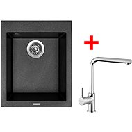 Sinks Cube 410 Metalblack + Elka - Kitchen Sink and Tap Set
