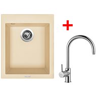 Sinks Cube 410 Sahara + Vitalia - Kitchen Sink and Tap Set