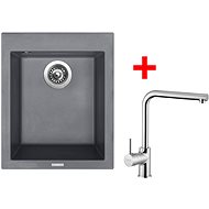 Sinks Cube 410 Titanium + Elka - Kitchen Sink and Tap Set